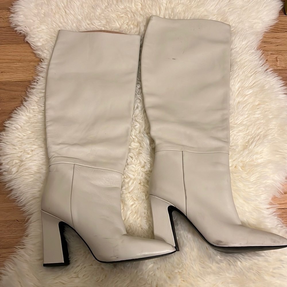 White Riding Boots - Ariana Grande Like Boots